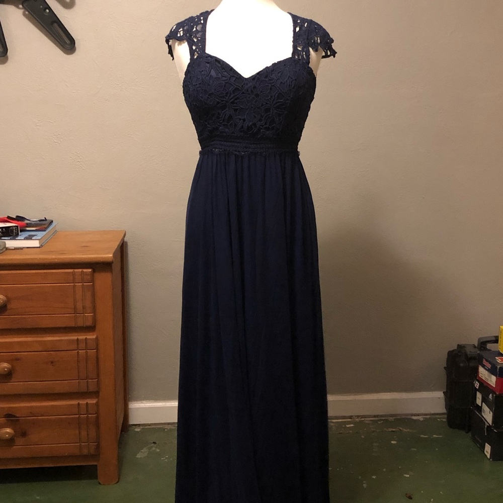 NAVY BLUE LONG DRESS by Entry